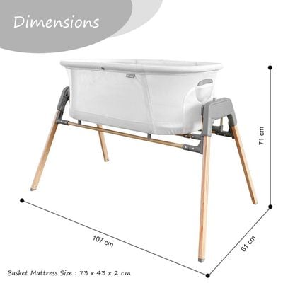 Teknum 3 - IN - 1 Baby Rocker Bassinet / Infant Crib w / Mosquito net - White