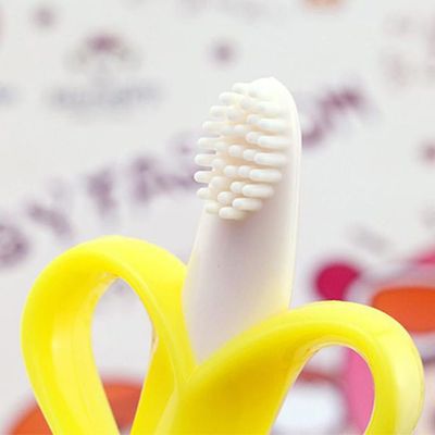 Eazy Kids - Baby Banana Toothbrush and Teether - Yellow