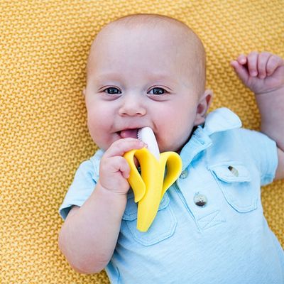 Eazy Kids - Baby Banana Toothbrush and Teether - Yellow