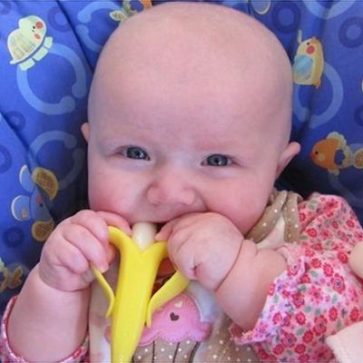 Eazy Kids - Baby Banana Toothbrush and Teether - Yellow