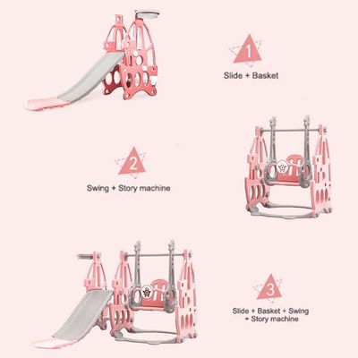 Little Story 3in1 Swing wt Slide - Pink