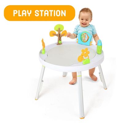 Teknum 4 - IN - 1 Activity Jumper / Feeding Chair / Drawing Table / Playing Station w / Musical Mat, Detachable Toys & Musical Piano - White