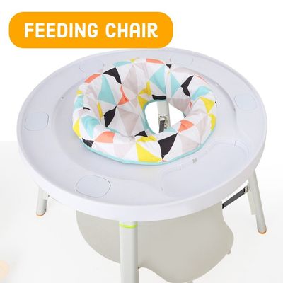 Teknum 4 - IN - 1 Activity Jumper / Feeding Chair / Drawing Table / Playing Station w / Musical Mat, Detachable Toys & Musical Piano - White