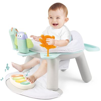 Teknum 2-In-1 Dining Chair/ Toddler Play Seat W/ Pedal Piano -White