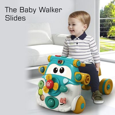 Teknum 3-In-1 Baby Walker/ Kids Cycle/ Scooter Skates W/ Musical Keyboard - Green