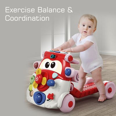 Teknum 3 - IN - 1 Baby Walker / Kids Cycle / Scooter Skates w / Musical keyboard - Red