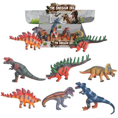 Little Story 6Pcs Simulated Dinosaur With IC Vocalization Toy (Included 2Pcs*AG3 Batteries) - Multicolor