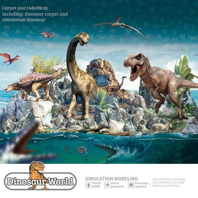 Little Story 6Pcs Simulated Dinosaur With IC Vocalization Toy (Included 2Pcs*AG3 Batteries) - Multicolor