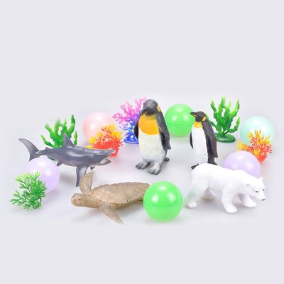 Little Story 17 Pcs Ocean World Bucket Set 5Pcs With Marine Animal, 5Pcs Ocean Ball Accessories And 1 Basket - Multicolor