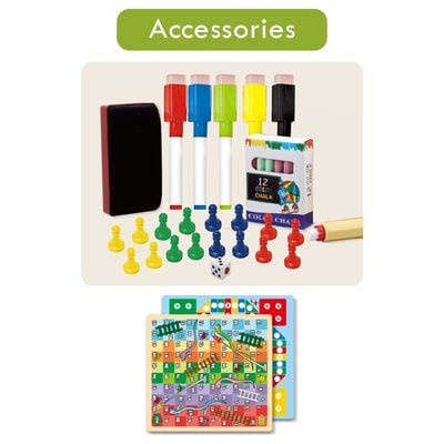 Little Story Artist Double Sided Handbag Drawing Board (31 Pcs) W / Board Game - Green