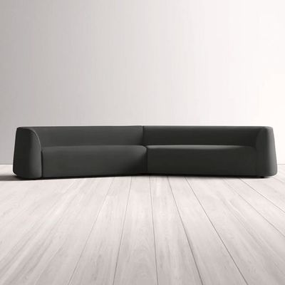 Thataway Angled Symmetrical Sectional Sofa-Black
