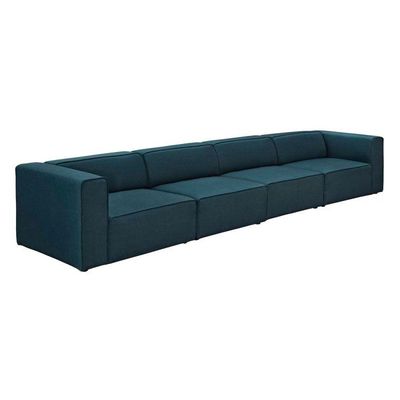 Modway Mingle 4 Piece Sectional Sofa-Navy Blue