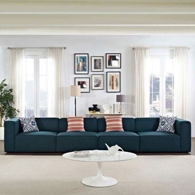 Modway Mingle 4 Piece Sectional Sofa-Navy Blue