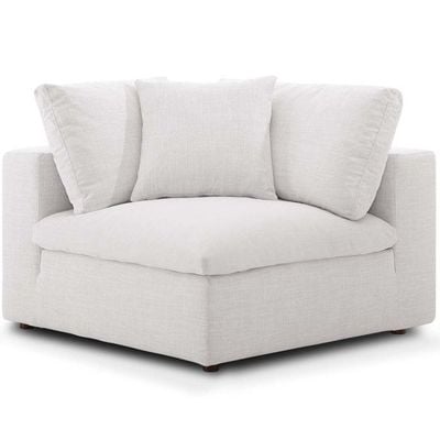 Modway Commix Down Filled Overstuffed 5 Piece Sectional Sofa Set with Ottoman-Ivory