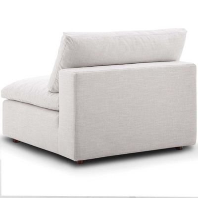 Modway Commix Down Filled Overstuffed 5 Piece Sectional Sofa Set with Ottoman-Ivory