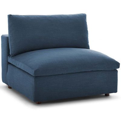 Modway Commix Down Filled Overstuffed 3 Piece Sectional Sofa Set-Blue