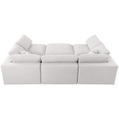 Chelsea Velvet Reversible Modular Corner Sectional with Ottoman-Ivory