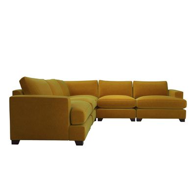 Lorrie Large Fabric Corner Sectional Sofa-Yellow