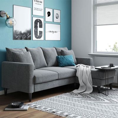 Skye Wide Reversible Sofa and Chaise-Charcoal