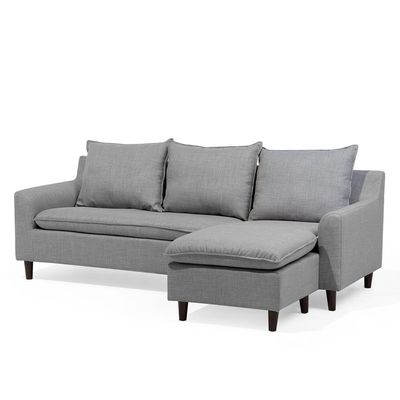 Reversible Fabric Corner Sofa Light-Grey