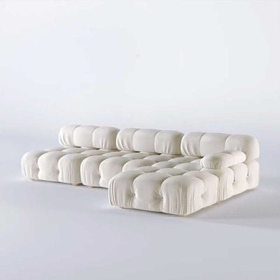 Delsea Modular Sectional Sofa in White Velvet