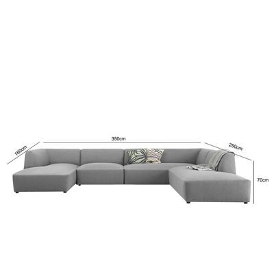 Eliza Fabric Sectional Sofa-Light Grey