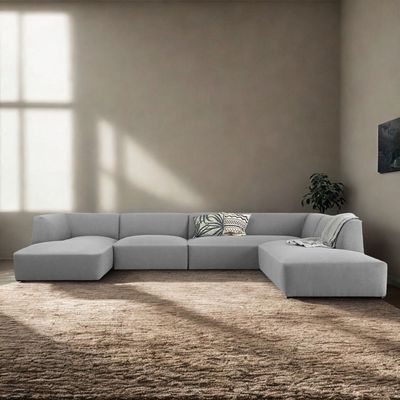 Eliza Fabric Sectional Sofa | Light Grey Upholstered L-Shaped Couch | Modern Corner Sofa for Living Room | Reversible Chaise Lounge | Sturdy Wooden Frame | Soft Fabric Finish | Comfortable High-Density Foam Seating Eliza Fabric Sectional Sofa | Light Grey Upholstered L-Shaped Couch | Modern Corner Sofa for Living Room | Reversible Chaise Lounge | Sturdy Wooden Frame | Soft Fabric Finish | Comfortable High-Density Foam Seating