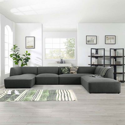 Eliza Fabric Sectional Sofa-Charcoal