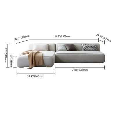 Aira Modern L-Shaped Sectionals Sofa-Beige