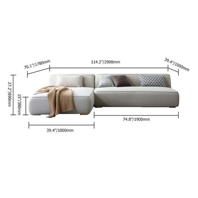 Aira Modern L-Shaped Sectional Sofa in Beige | Upholstered Corner Sofa for Living Room | Spacious & Comfortable Seating | Sleek Contemporary Design | Sturdy Wooden Frame | Soft Fabric Finish | Ideal for Homes & Apartments