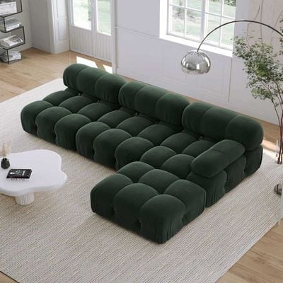 Delsea Modular Sectional Sofa in Green Velvet