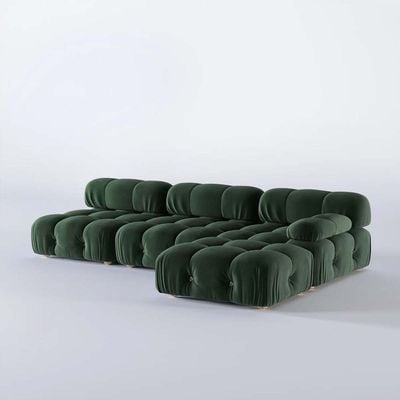 Delsea Modular Sectional Sofa in Green Velvet