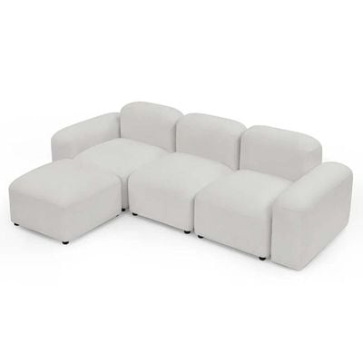 Jezika 4 Piece Upholstered in White