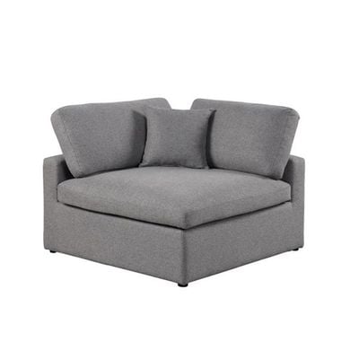 Chelsea Velvet Reversible Modular Corner Sectional with Ottoman Grey