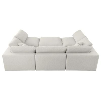 Chelsea Velvet Reversible Modular Corner Sectional with Ottoman Beige