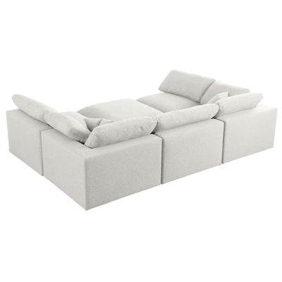 Chelsea Velvet Reversible Modular Corner Sectional with Ottoman Beige