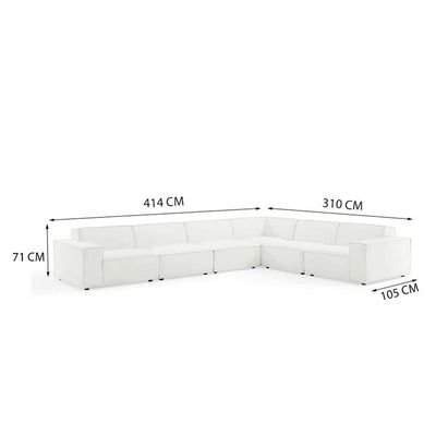 Restore 6-Piece L-Shaped Sectional Sofa White