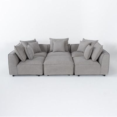 Coburn six piece pit sectional Sofa-Grey