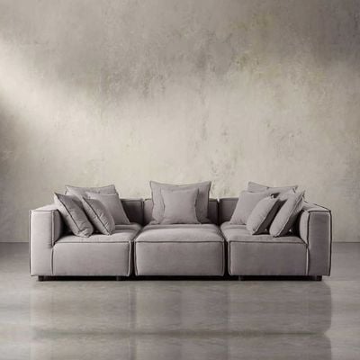 Coburn six piece pit sectional Sofa-Grey