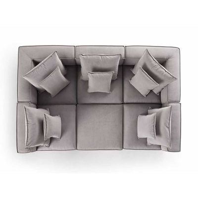 Coburn six piece pit sectional Sofa-Grey