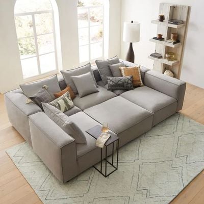 Coburn six piece pit sectional Sofa-Beige