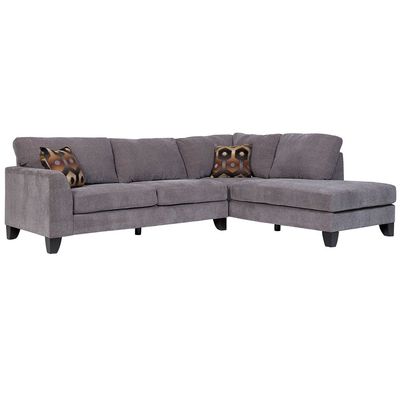 Monza Sectional Sofa with Ottoman-Grey