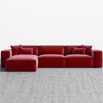 Nordic Modular Sofa in Red-Scandinavian-Inspired Modular Upholstered Sofa-Minimalist Design with Clean Lines-Comfortable Plush Cushions-Customizable Configuration for Flexible Seating-Durable Frame Construction-Ideal for Modern Living Rooms and Contemporary Interiors Nordic Modular Sofa in Red-Scandinavian-Inspired Modular Upholstered Sofa-Minimalist Design with Clean Lines-Comfortable Plush Cushions-Customizable Configuration for Flexible Seating-Durable Frame Construction-Ideal for Modern Living Rooms and Contemporary Interiors