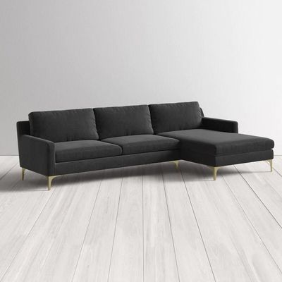 Taliah Sectional Sofa with Chaise in Black