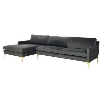 Taliah Sectional Sofa with Chaise in Black