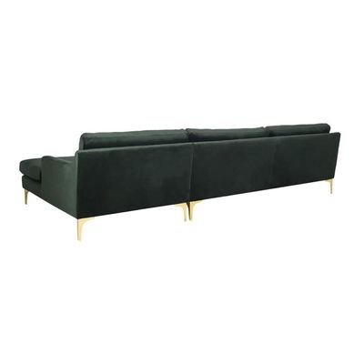 Taliah Sectional Sofa with Chaise in Dark Green