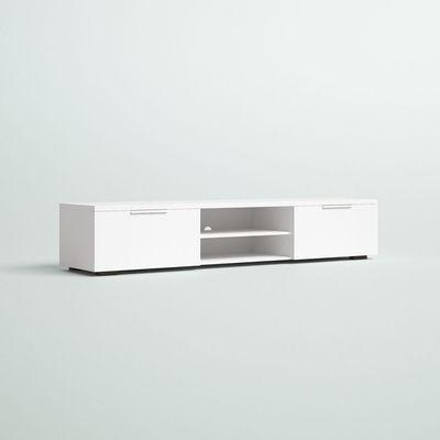 Ansel TV Stand for TVs up to 78 Inch in White-Modern Entertainment Console-Spacious Media Unit with Open Shelves and Cabinets-Sturdy Design for Flat-Screen TVs up to 78 Inches-Sleek Contemporary Finish-Ideal for Living Room or Media Room Ansel TV Stand for TVs up to 78 Inch in White-Modern Entertainment Console-Spacious Media Unit with Open Shelves and Cabinets-Sturdy Design for Flat-Screen TVs up to 78 Inches-Sleek Contemporary Finish-Ideal for Living Room or Media Room