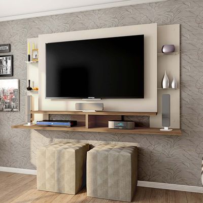 Domino Wall Mounted TV Unit Entertainment Centre Floating Wall Panel-White