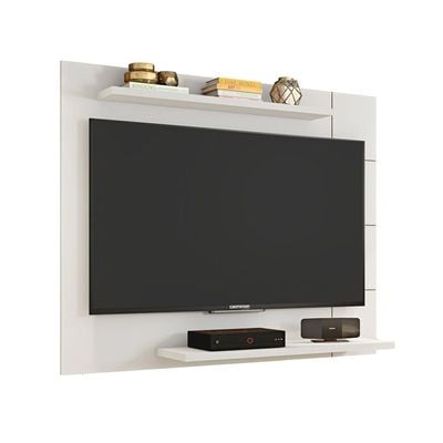 Cross Wall Mounted TV Unit Entertainment Centre Floating Panel Wood Effect-White