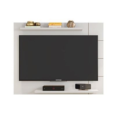 Cross Wall Mounted TV Unit Entertainment Centre Floating Panel Wood Effect-White